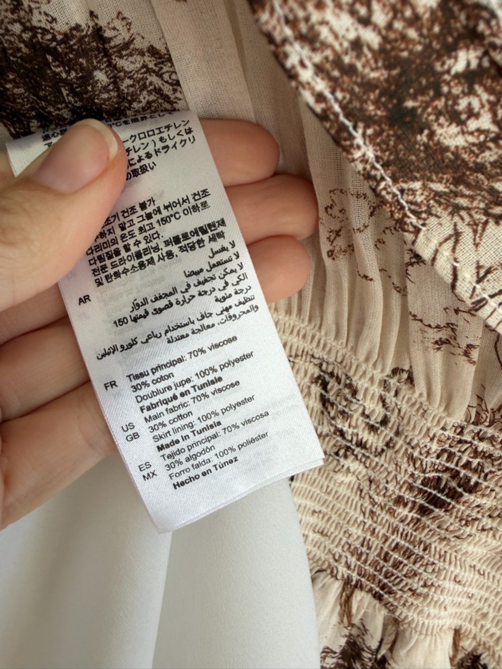 NWT! SANDRO Natural Marro Ruffled Elephant Tree Print Gauze Midi Dress Size S - Picture 7 of 7